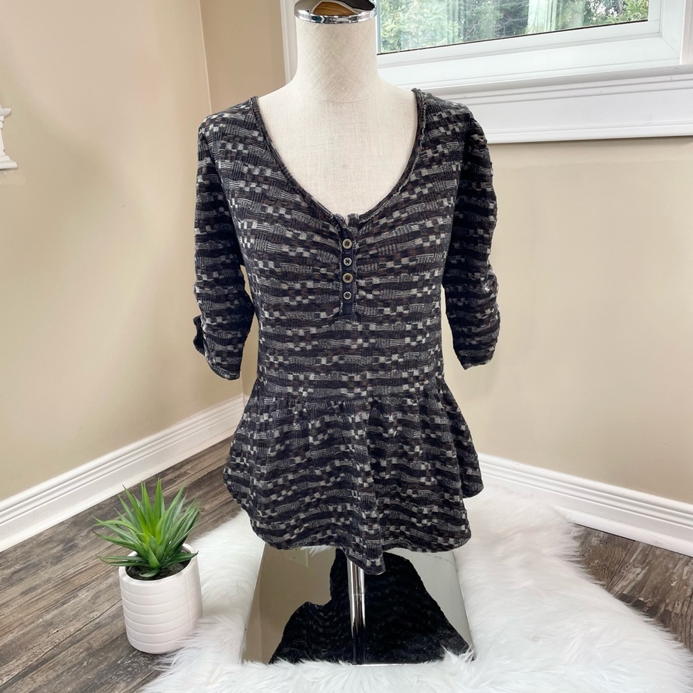 Free people henley top with peplum feature